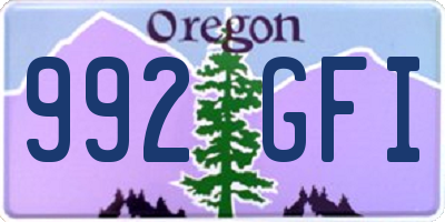 OR license plate 992GFI