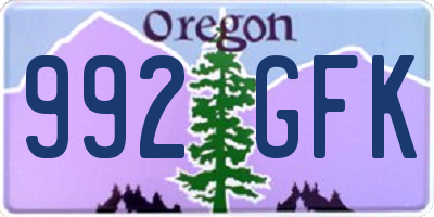 OR license plate 992GFK