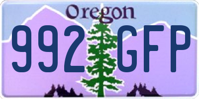 OR license plate 992GFP