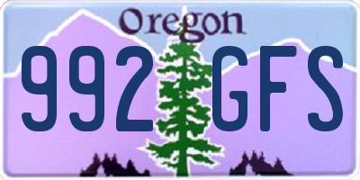 OR license plate 992GFS