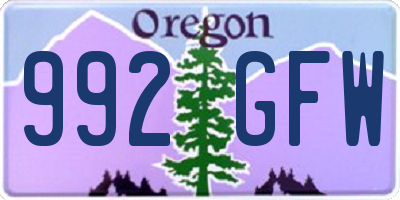 OR license plate 992GFW
