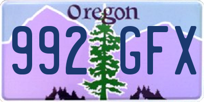 OR license plate 992GFX