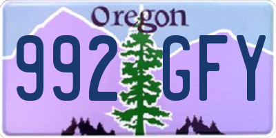 OR license plate 992GFY