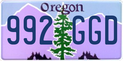 OR license plate 992GGD