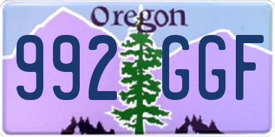 OR license plate 992GGF