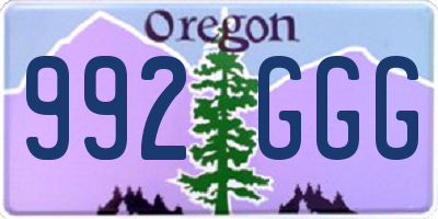 OR license plate 992GGG