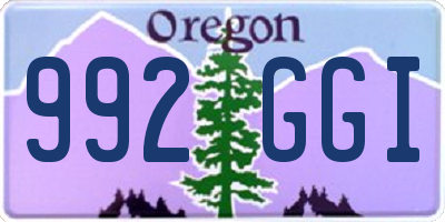 OR license plate 992GGI