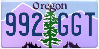 OR license plate 992GGT