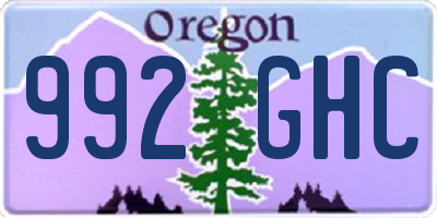 OR license plate 992GHC