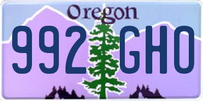 OR license plate 992GHO