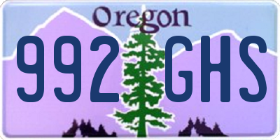OR license plate 992GHS