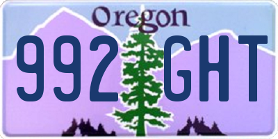 OR license plate 992GHT