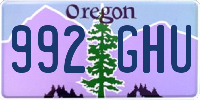 OR license plate 992GHU