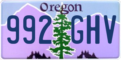 OR license plate 992GHV