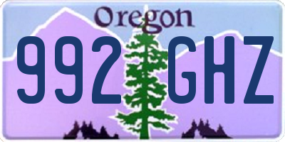 OR license plate 992GHZ