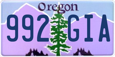 OR license plate 992GIA