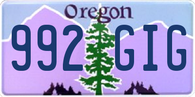 OR license plate 992GIG