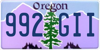 OR license plate 992GII