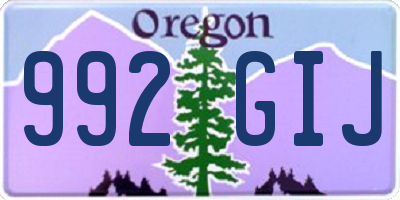 OR license plate 992GIJ