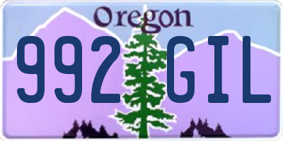OR license plate 992GIL