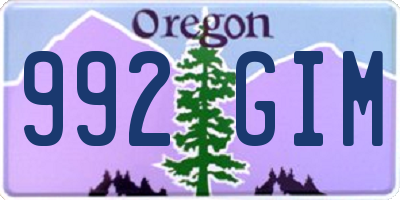 OR license plate 992GIM