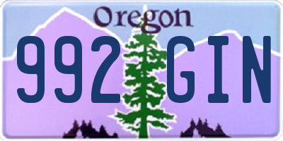 OR license plate 992GIN