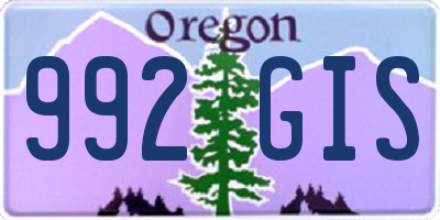 OR license plate 992GIS