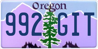OR license plate 992GIT