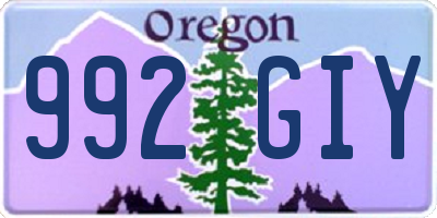 OR license plate 992GIY