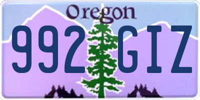 OR license plate 992GIZ