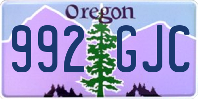 OR license plate 992GJC