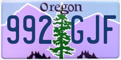 OR license plate 992GJF