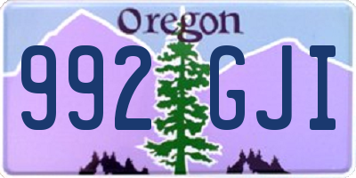 OR license plate 992GJI