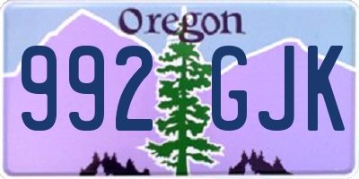 OR license plate 992GJK