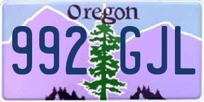 OR license plate 992GJL