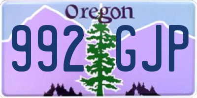 OR license plate 992GJP