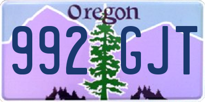 OR license plate 992GJT