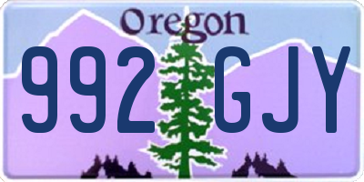 OR license plate 992GJY