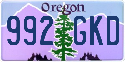 OR license plate 992GKD
