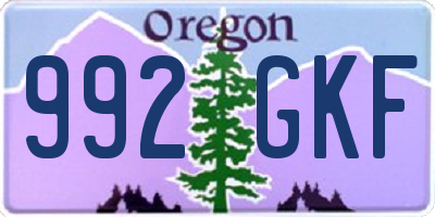 OR license plate 992GKF