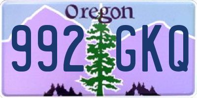 OR license plate 992GKQ
