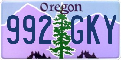 OR license plate 992GKY