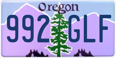 OR license plate 992GLF