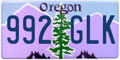 OR license plate 992GLK