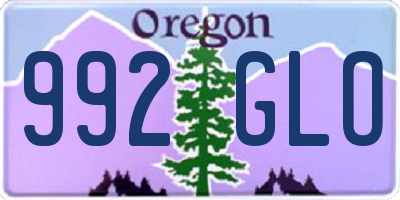 OR license plate 992GLO