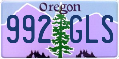 OR license plate 992GLS