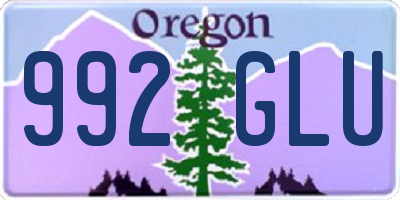 OR license plate 992GLU