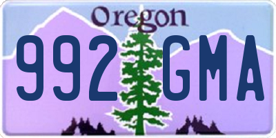 OR license plate 992GMA