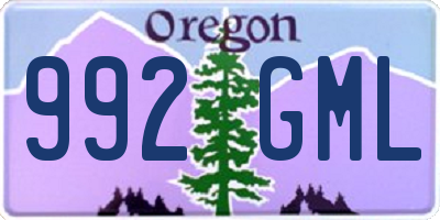 OR license plate 992GML