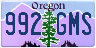 OR license plate 992GMS